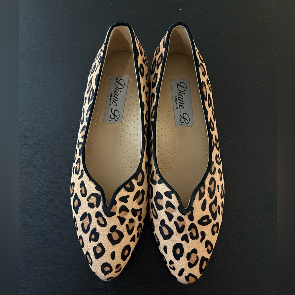 NEW Diane B Milano Leopard Print Pointed Toe Flats Women’s 7.5